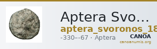 Aptera Svoronos 1890 (1972) 32, 72-73 — CANOA