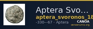 Aptera Svoronos 1890 (1972) 32, 72-73 — CANOA