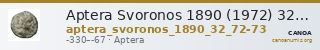 Aptera Svoronos 1890 (1972) 32, 72-73 — CANOA