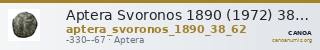 Aptera Svoronos 1890 (1972) 38, 62 — CANOA