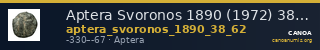 Aptera Svoronos 1890 (1972) 38, 62 — CANOA
