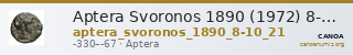 Aptera Svoronos 1890 (1972) 8-10, 21 — CANOA