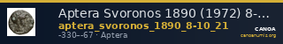 Aptera Svoronos 1890 (1972) 8-10, 21 — CANOA
