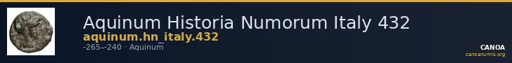 Aquinum Historia Numorum Italy 432 — CANOA