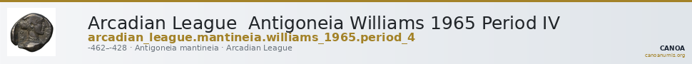 Arcadian League  Antigoneia Williams 1965 Period IV — CANOA