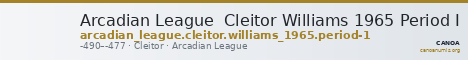 Arcadian League  Cleitor Williams 1965 Period I — CANOA