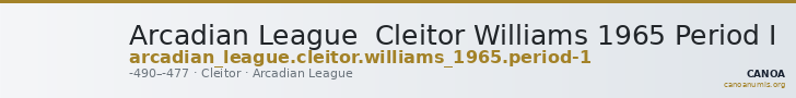 Arcadian League  Cleitor Williams 1965 Period I — CANOA