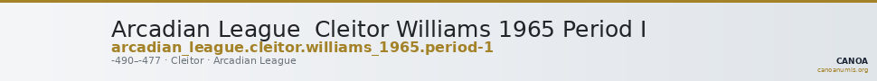 Arcadian League  Cleitor Williams 1965 Period I — CANOA