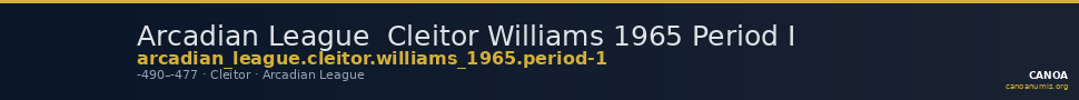 Arcadian League  Cleitor Williams 1965 Period I — CANOA