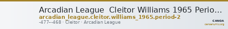 Arcadian League  Cleitor Williams 1965 Period II — CANOA