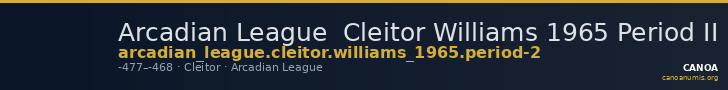 Arcadian League  Cleitor Williams 1965 Period II — CANOA