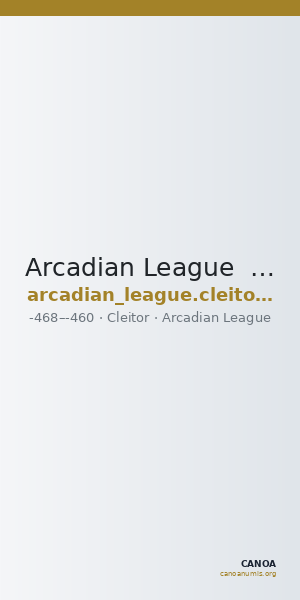 Arcadian League  Cleitor Williams 1965 Period III — CANOA
