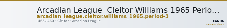 Arcadian League  Cleitor Williams 1965 Period III — CANOA