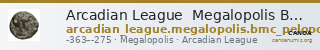 Arcadian League  Megalopolis BMC Arcadia 74 — CANOA