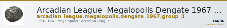 Arcadian League  Megalopolis Dengate 1967 Group III — CANOA