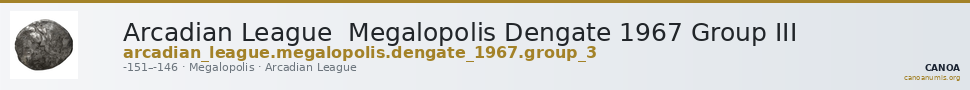 Arcadian League  Megalopolis Dengate 1967 Group III — CANOA