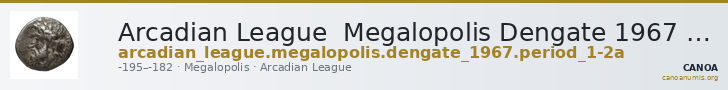 Arcadian League  Megalopolis Dengate 1967 Period I-IIa — CANOA