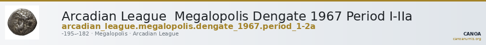 Arcadian League  Megalopolis Dengate 1967 Period I-IIa — CANOA