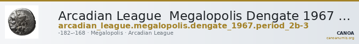 Arcadian League  Megalopolis Dengate 1967 Period IIb-III — CANOA