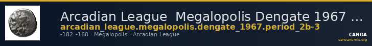 Arcadian League  Megalopolis Dengate 1967 Period IIb-III — CANOA