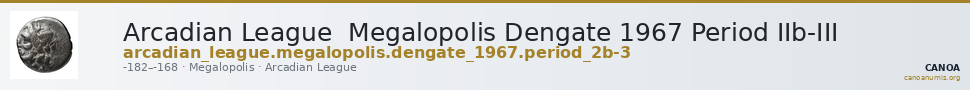 Arcadian League  Megalopolis Dengate 1967 Period IIb-III — CANOA