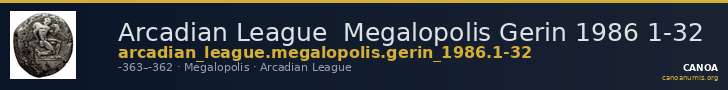 Arcadian League  Megalopolis Gerin 1986 1-32 — CANOA