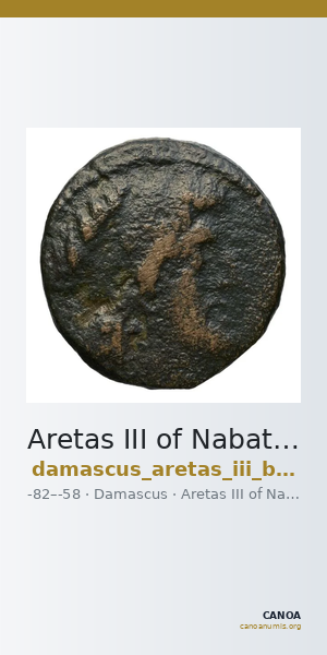 Aretas III of Nabataea Damascus Barkay 2019 7 — CANOA
