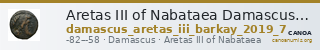 Aretas III of Nabataea Damascus Barkay 2019 7 — CANOA