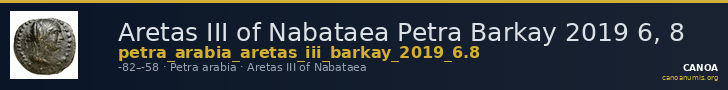 Aretas III of Nabataea Petra Barkay 2019 6, 8 — CANOA