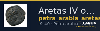 Aretas IV of Nabataea Petra Barkay 2019 105, 107 — CANOA