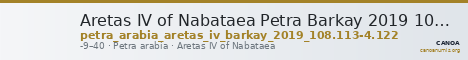 Aretas IV of Nabataea Petra Barkay 2019 108, 113-4, 122 — CANOA