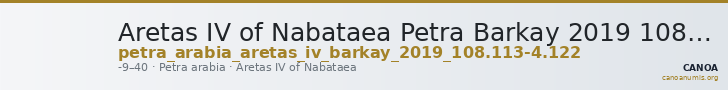 Aretas IV of Nabataea Petra Barkay 2019 108, 113-4, 122 — CANOA