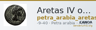 Aretas IV of Nabataea Petra Barkay 2019 133,137 — CANOA