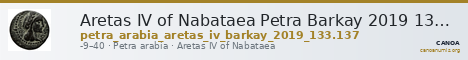 Aretas IV of Nabataea Petra Barkay 2019 133,137 — CANOA