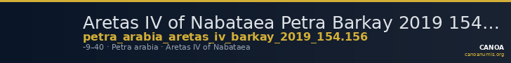 Aretas IV of Nabataea Petra Barkay 2019 154, 156 — CANOA