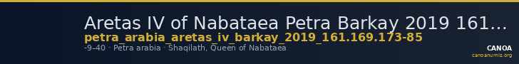 Aretas IV of Nabataea Petra Barkay 2019 161, 169, 173-85 — CANOA