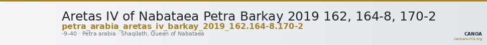 Aretas IV of Nabataea Petra Barkay 2019 162, 164-8, 170-2 — CANOA