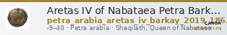 Aretas IV of Nabataea Petra Barkay 2019 186, 188 — CANOA