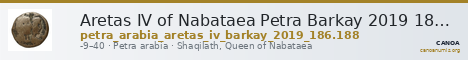 Aretas IV of Nabataea Petra Barkay 2019 186, 188 — CANOA
