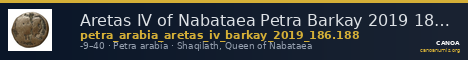 Aretas IV of Nabataea Petra Barkay 2019 186, 188 — CANOA