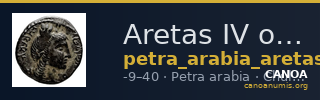 Aretas IV of Nabataea Petra Barkay 2019 86,130-1, 139-46 — CANOA