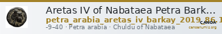 Aretas IV of Nabataea Petra Barkay 2019 86,130-1, 139-46 — CANOA