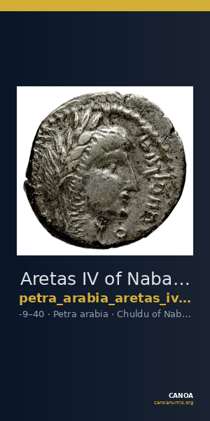 Aretas IV of Nabataea Petra Barkay 2019 89, 104, 123, 125, 129, 135 — CANOA