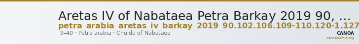 Aretas IV of Nabataea Petra Barkay 2019 90, 102, 106, 109-110, 120-1, 127-8, 138 — CANOA