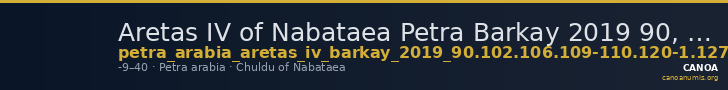 Aretas IV of Nabataea Petra Barkay 2019 90, 102, 106, 109-110, 120-1, 127-8, 138 — CANOA