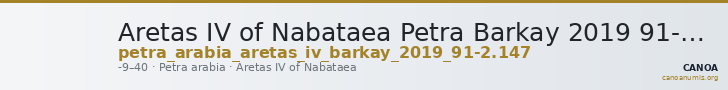 Aretas IV of Nabataea Petra Barkay 2019 91-2, 147 — CANOA
