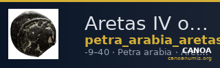 Aretas IV of Nabataea Petra Barkay 2019 94-5, 116-7 — CANOA