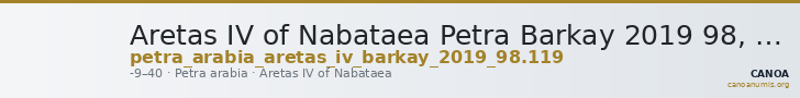 Aretas IV of Nabataea Petra Barkay 2019 98, 119 — CANOA