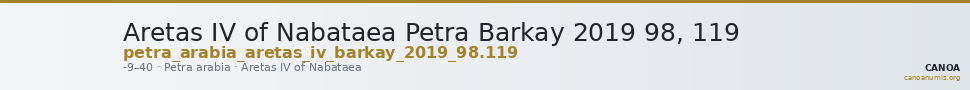 Aretas IV of Nabataea Petra Barkay 2019 98, 119 — CANOA