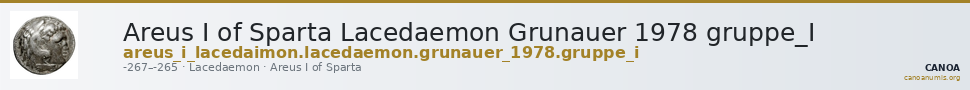 Areus I of Sparta Lacedaemon Grunauer 1978 gruppe_I — CANOA